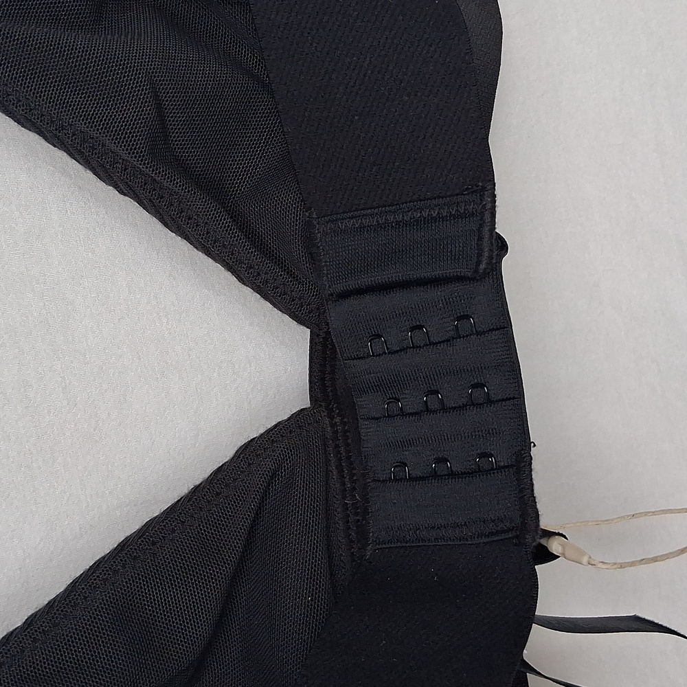 SKIMS Cotton Rib Plunge Bralette Soot Size M - Picture 7 of 11